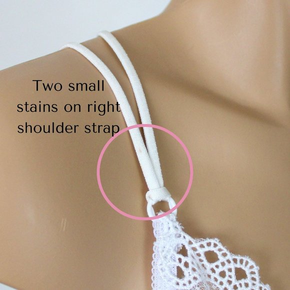 Fredericks of Hollywood Bustier Size 38 Garter Straps White Blue Ribbons B49 - Picture 11 of 14